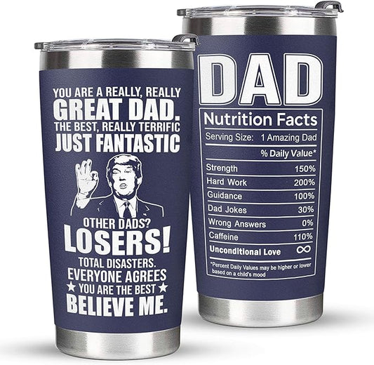 Christmas Gifts for Dad, Men - Gifts for Dad from Daughter, Son - Dads Birthday Gift Ideas, Happy Birthday gifts for Dads, Fathers - Best Dad Ever Gift, Present for dads - 20 Oz dad Tumbler