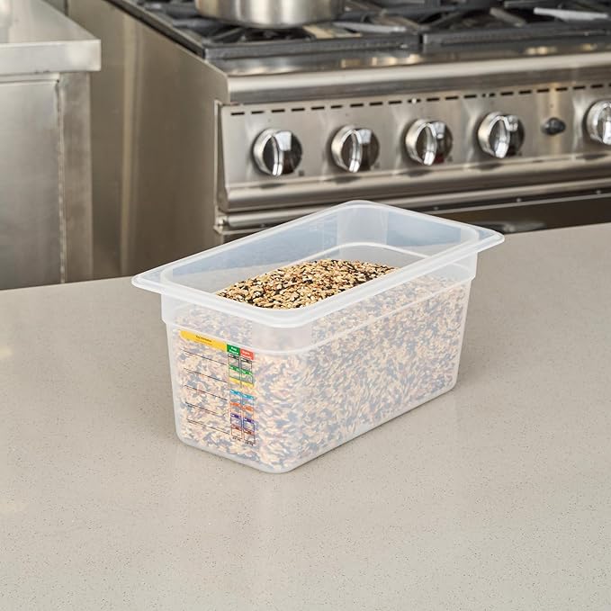 Restaurantware Food Storage Container 1 Pack of 12.7 x 6.8 x 5.9 Inches Plastic Stackable Storage Box White Reusable Label Container Dishwasher Safe For Restaurants And Kitchens