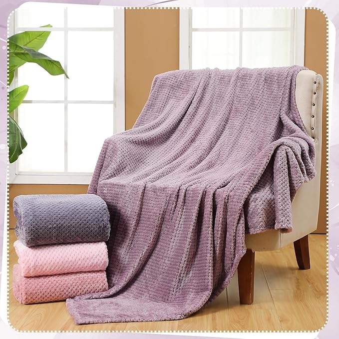 2-Pack Microfiber Bath Towels (27x54 Inches) - Ultra Soft & Quick Dry, 3X Absorbency, Lightweight for Gym, Yoga, Travel & Spa - Perfect for Home, Fitness & Post-Workout,(Purple)
