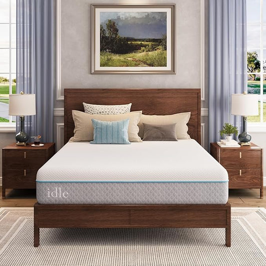 EGOHOME 12 Inch Queen Mattress in a Box, Gel Infused Memory Foam Mattress with Cooling Cover, Medium Firm for Back Pain Relief, Foam Made in USA, Fiberglass Free, CertiPUR-US Certified, 60”x80”x12”