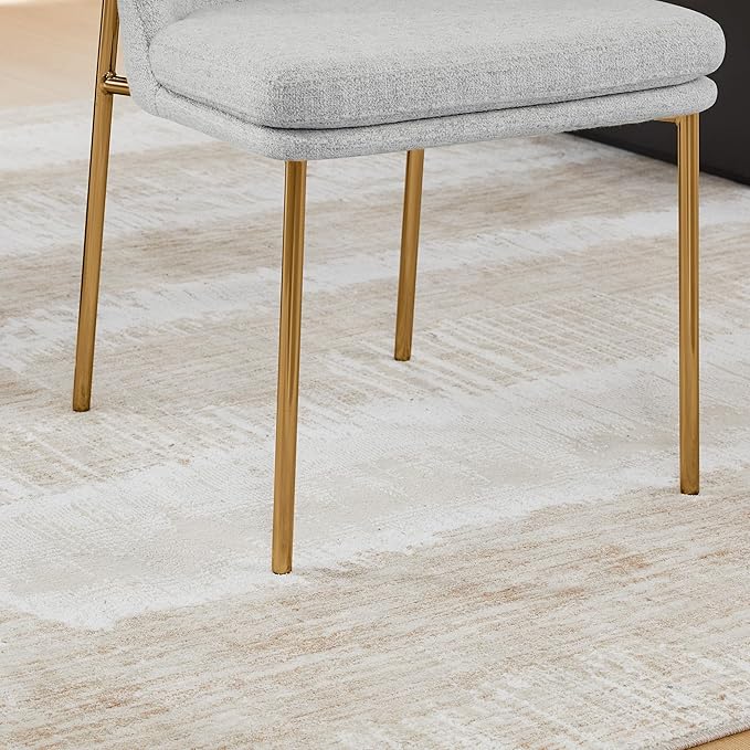 CHITA Modern Dining Chairs Set of 3, FSC Certified Metal Dining Chair for Dining Room, Light Gray