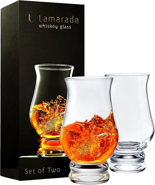 Whiskey glasses Set of 2 - Clear Shot Glasses Bar Set Snifter Glass, Tasting DOF Rocks Glasses Gift Set - Brandy Whisky Glass for Liquor, Scotch, Bourbon, Tequila, Gin, Tonic, Cognac, Vodka, Cocktail