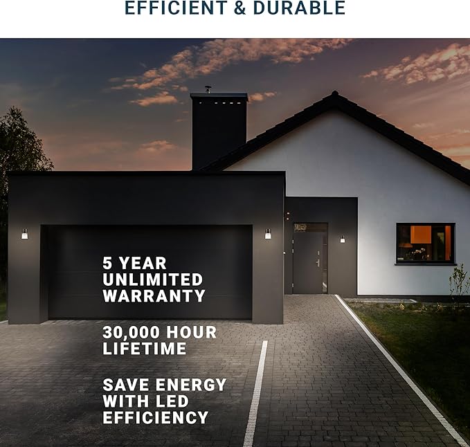 PARMIDA (2 Pack) Mini LED Wall Pack Light 26W Dusk to Dawn Photocell Sensor, 3000lm, 150W Equivalent, IP65 Waterproof, 5000K, ETL, 100-277VAC, Outdoor Wall-Mount Area Exterior Security Lighting, Black