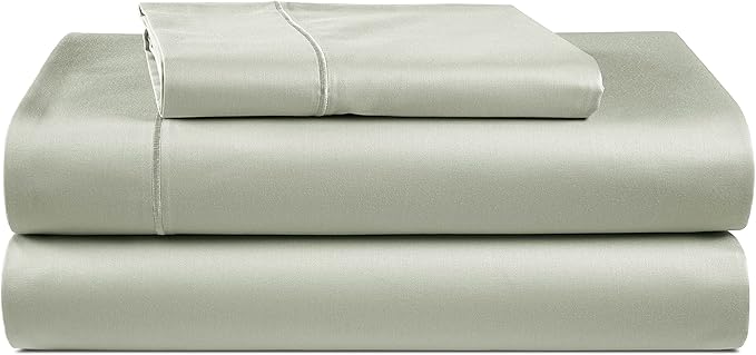 LANE LINEN 100% Egyptian Mercerized Cotton Twin Sheets Set, Eco Friendly Sustainably Produced No Pill Fade Resistant 15 Iinch Deep Pocket Cotton Sheets Twin - Mineral