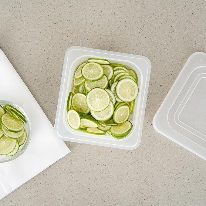 Restaurantware Food Storage Container 1 Pack of 6.8 x 6.2 x 2.5 Inches Plastic Stackable Storage Box White Reusable Label Container Dishwasher Safe For Restaurants And Kitchens