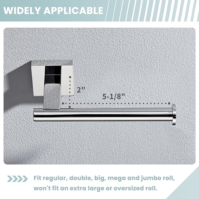 Suyar Polished Chrome Toilet Paper Holder, SUS 304 Stainless Steel Wall Mount Toilet Roll Holder, TP Hanger for Bathroom