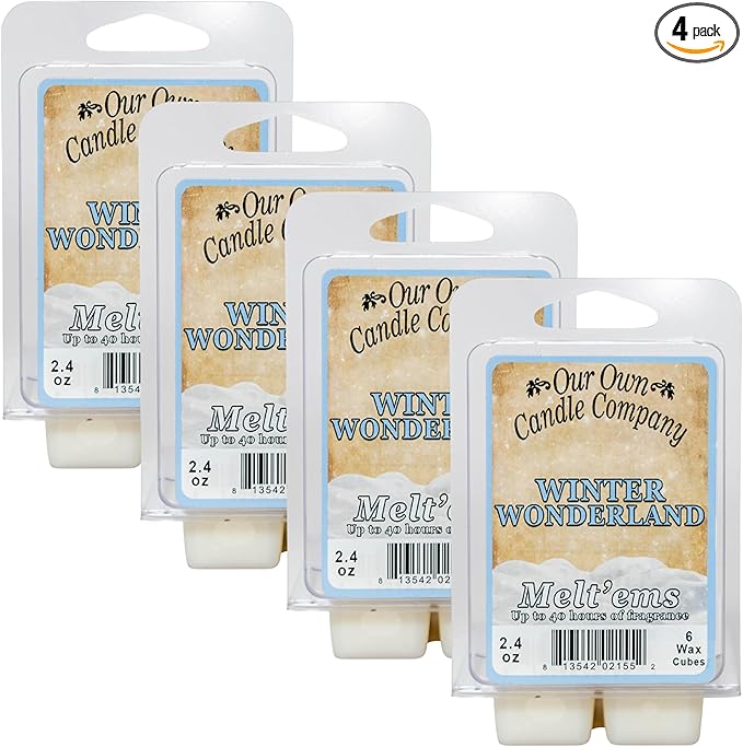Our Own Candle Company Premium Wax Melt, Winter Wonderland Scent, 6 Cubes, 2.4 oz (4 Pack)