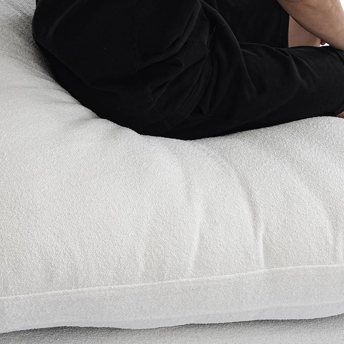 120.45" Cloud Modular Sectional Sofa with Thick Cushion, Minimalist Sofa Couch,Convertible Sofa Deep Seat Couches for Living Room Sofa Sets (White, 3 Seater)
