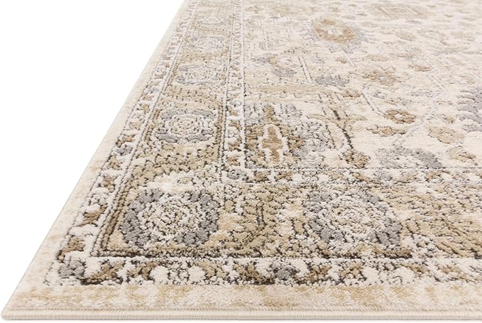 Loloi Teagan Collection TEA-03 Ivory/Sand 2'-8" x 4' Accent Rug, Large, Soft Neutral Rug, High-Traffic for Living Room, Bedroom, Home Office, Dining Area