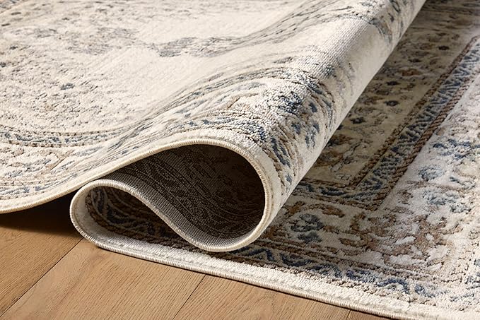 Loloi Teagan Collection TEA-02 Oatmeal/Ivory 11'-6" x 15' Area Rug, Large, Soft Neutral Rug, High-Traffic for Living Room, Bedroom, Home Office, Dining Area