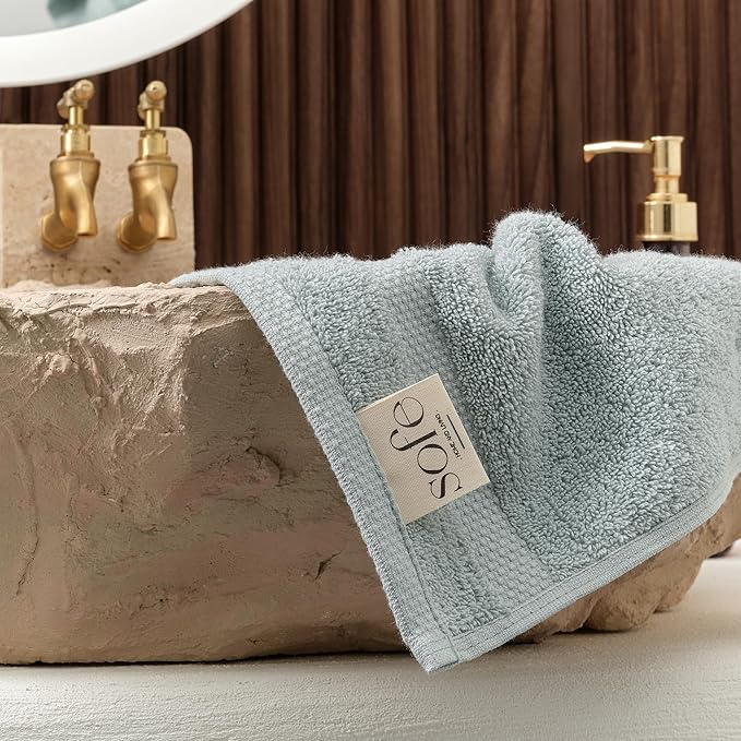 SOFE H&L | Olea Luxury Turkish Cotton Bath Towel Set of 1 : 1 Jumbo Bath Towel - Light Blue | Premium, Soft, Durable, Absorbent | XL Bath Towels Oversized