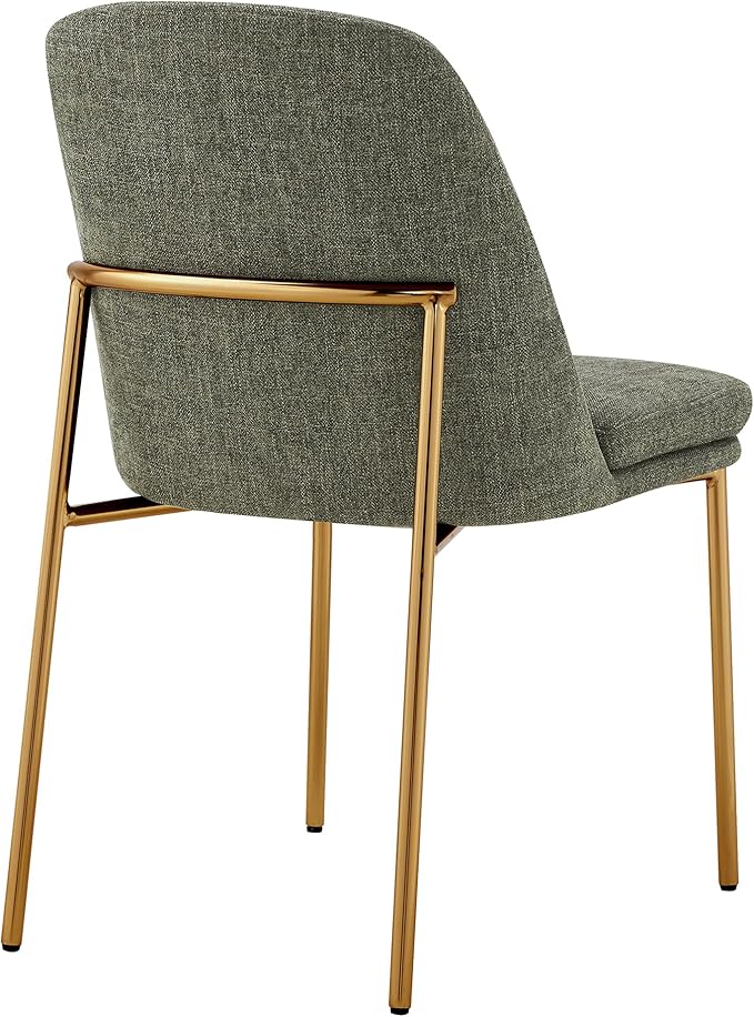 CHITA Modern Dining Chairs Set of 2, FSC Certified Metal Dining Chair for Dining Room, Moss Green