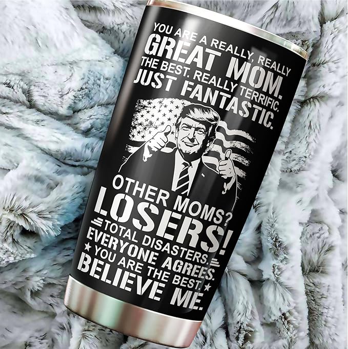 Mom Tumbler - Mom Cup - Gifts for Mom on Mothers Day, Christmas, Birthday - Mom Coffee Mug - #1 Mom Tumbler - Mommy Cup - Gifts for Mom from Daughter, Son - Mom Nutrition Facts Tumbler