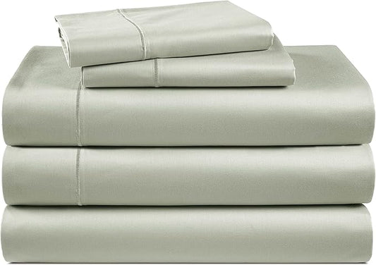 LANE LINEN 100% Egyptian Cotton Split King Bed Sheets for Adjustable Beds, Eco Friendly Sustainably Produced No Pill Fade Resistant 15 Iinch Deep Pocket Split King Sheet Set - Mineral