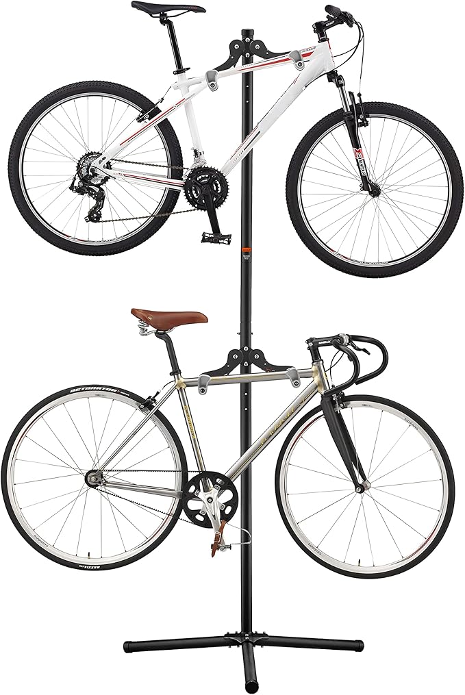 Ibera Bike Wall Mount - Secure Bike Storage up to 18kg with Adjustable Frame Holder & Soft Rubber Cradles - Garage Bike Rack for Road, MTB, Kids, Hybrid Bikes - Easy Installation & Space-Saving Design