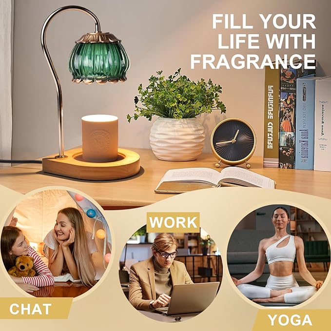 Candle Warmer Lamp with Timer,Dimmable Candle Warmer Light Adjustable Green Warmer Gift for Women Fragrance Candle Holders for Home Decorations,Christmas Gifts