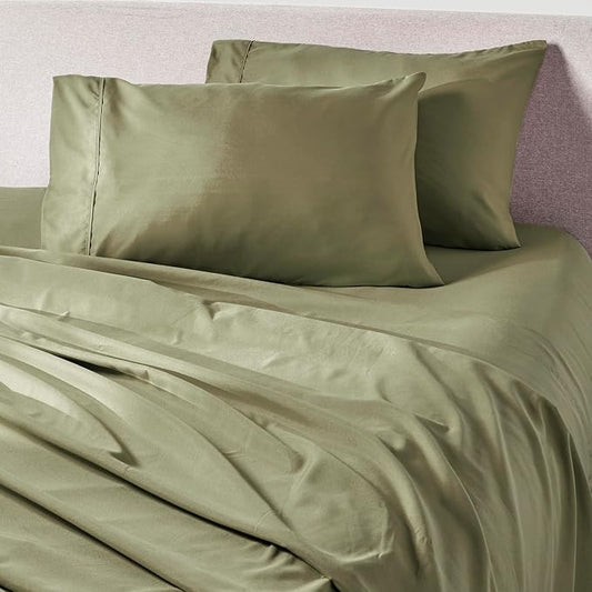 PeachSkinSheets Sage Green Sheet Set - 1500tc Level of Softness - Extra Soft Cooling Sheets for Hot Sleepers and Night Sweats - Full Size