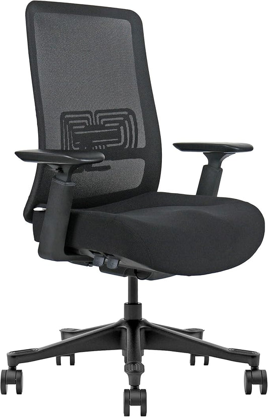 Mesh Office Chair – Ergonomic Office Chair with Lumbar Support, Adjustable 3D Arms & Soft Seat – Holds Up to 330lbs (Black)