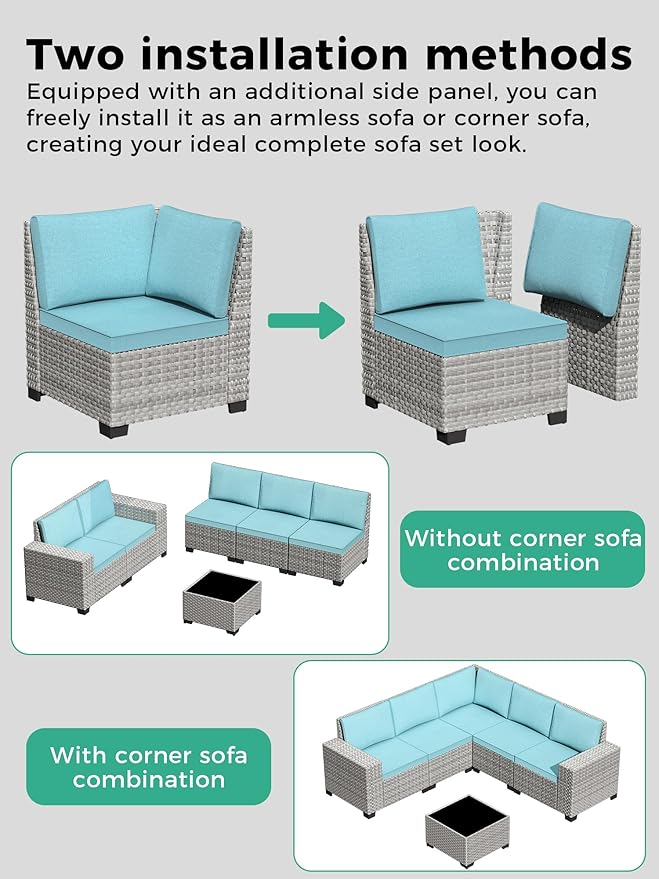 16 Piece Outdoor Wicker Rattan Sectional Sofa Set with Swivel Chairs & Fire Pit Table, 12-Seats with 4" Thickened Cushions & Coffee Table, All-Weather PE Rattan for Garden, Backyard, Porch, Navy