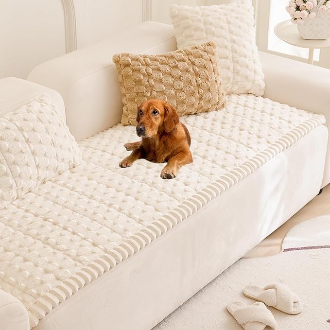 Mivnue Pet Couch Cover, Couch Covers for Dogs, Washable Dog Sofa Covers Couch Protector, Fuzzy Non Slip Couch Slipcover Pet Friendly