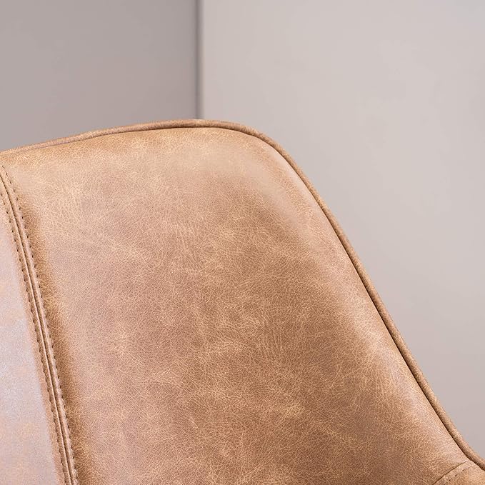 Yellow Set of 4 PU Leather Living Room Chairs Modern Upholstered Accent Chairs Dining Room Chairs (Yellow, 2)