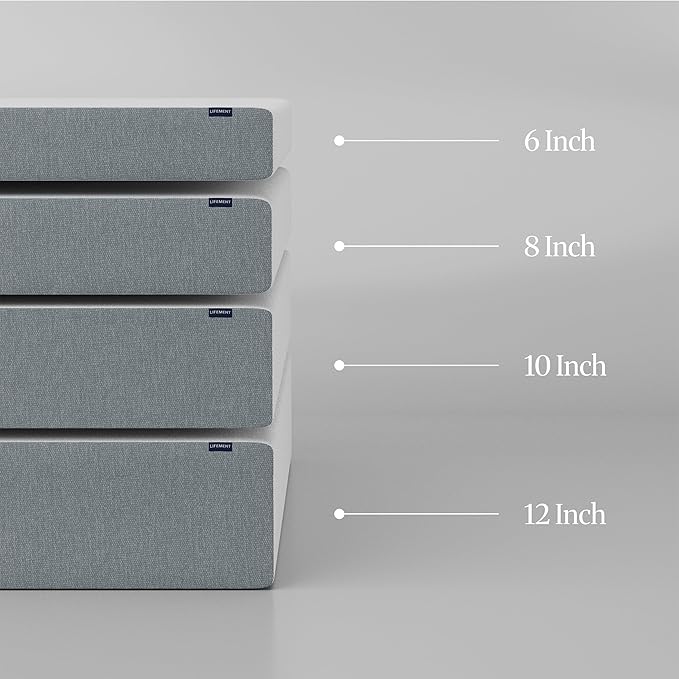 LIFEMENT Basic King Graphite Infused Memory Foam Mattress in a Box | Medium Firm Bed, Fiberglass Free, CertiPUR-US & Oeko-TEX Certified Foam, Cooling Pressure Relief Comfort, 6 Inch