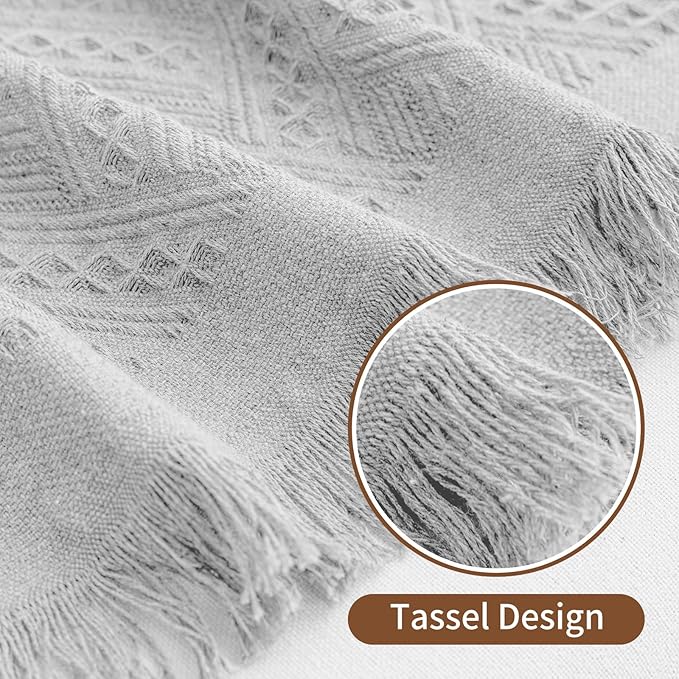 Deep Dream Sectional Couch Cover - Geometrical Jacquard Fabric Sofa Cover (Large, 71" x 102", Light Grey) for Dogs & 3 Cushion Couch