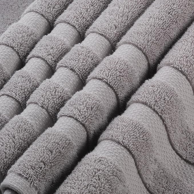 SOFE H&L | Olea Luxury Turkish Cotton Bath Towel Set of 1 : 1 Jumbo Bath Towel Cool Gray | Premium, Soft, Durable, Absorbent | XL Bath Towels Oversized