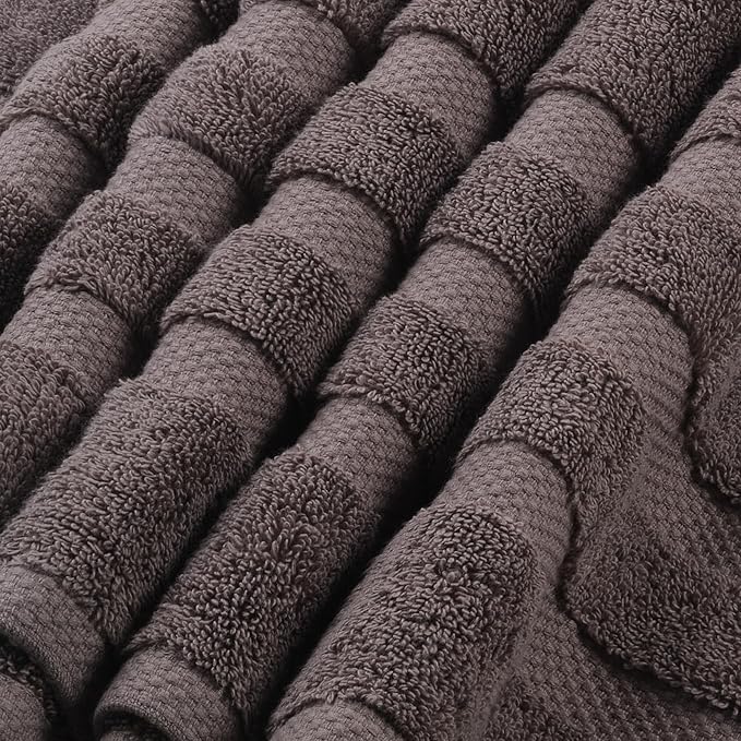 SOFE H&L | Olea Luxury Turkish Cotton Hand Towels Set of 4 Dark Gray | Premium, Soft, Durable, Absorbent | Hotel Quality Plush Towels and Thick Towel Sets