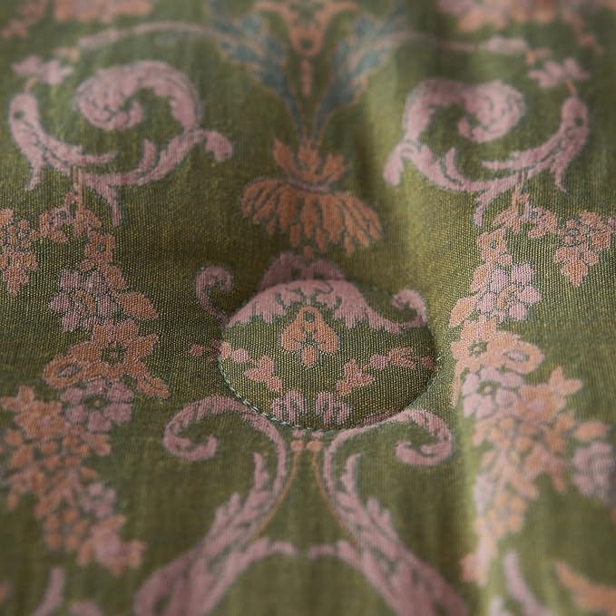 EAVD Paisley Floral Comforter Set Queen Soft 100% Muslin Cotton Boho Green Bedding Set with 2 Pillowcases Vintage Floral Botanical Comforter Set for All-Season