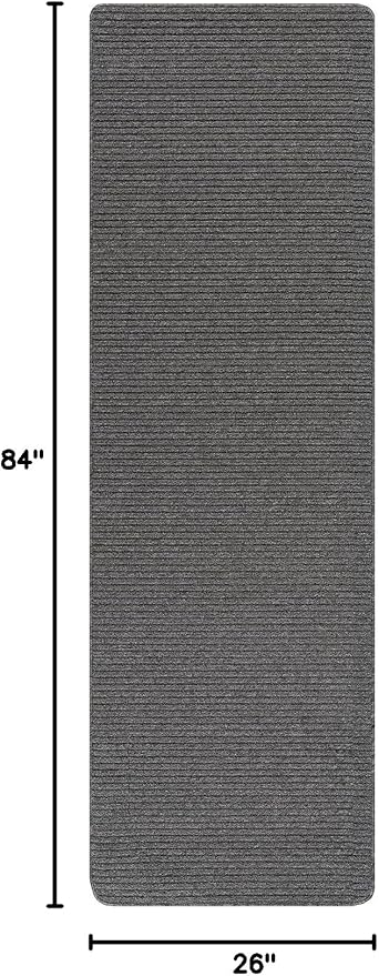 Non Slip Gray Solid Rubber Back Thing Runner Rugs for Living Room 2x7 for Kitchen, Rug for Bedroom and Hallway, Stain Resistant Easy Cleaning Non Shedding Carpet Gray 2 x 7