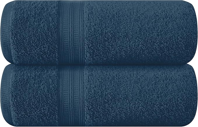 BOUTIQUO Cotton 2 Pack Oversized Bath Towel Set, Large Bath Towels 27x54, Ultra Soft, Absorbent, Compact, Quick Drying and Lightweight, Eco-Friendly and 100% Recyclable Towel Set - Mineral Blue