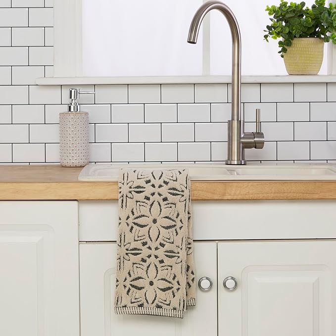 SKL Home Lisbon 100% Cotton Premium Bath Towel, 600 GSM, Soft & Absorbent, Reversible Jacquard, Black