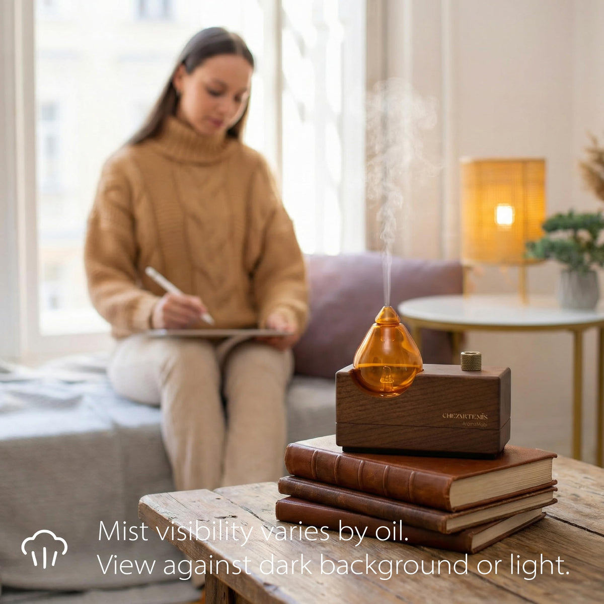 chezArtemis Amber Retro Waterless Essential Oil Diffuser for Aromatherapy