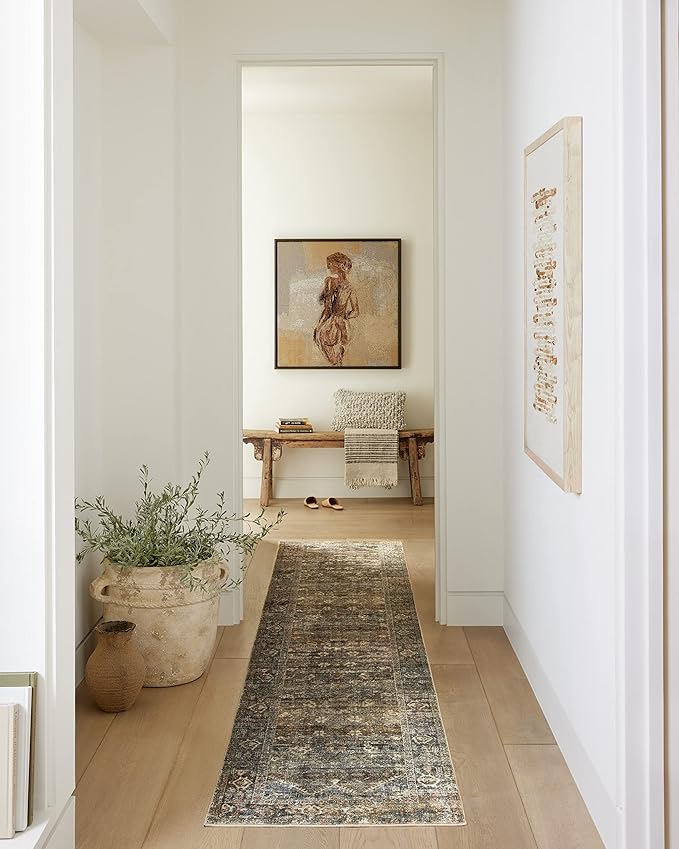 Loloi Amber Lewis Morgan Collection MOG-05 Spice/Lagoon 2'-3" x 7'-6" 38" Thick Runner Rug feat. CloudPile, Neutral, Room Décor, Vintage Inspired, Livingroom, Bedroom, Dining Area