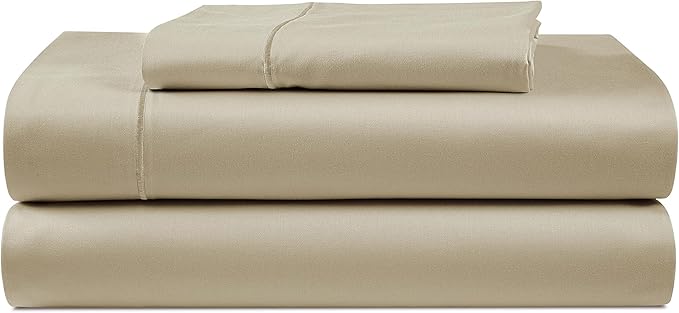 LANE LINEN 100% Egyptian Cotton Bed Sheets Twin Size, 15 inch Extra Deep Pocket Twin Sheets, Naturally Temperature Regulating Cooling NO Pill Fade Resistant Cotton Sheets Twin - Linen