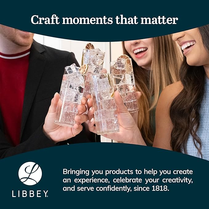 Libbey Classic Highball Drinking Glass, 11 ounce, Set of 6