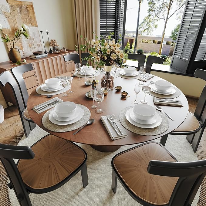Yoshy Bone China Dinnerware with Lightweight Durable Chip Resistant Design Service for 4 (18 Piece - Service for 6, Interlace)