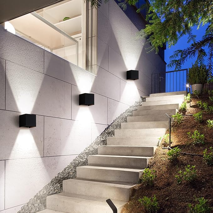 20W Outdoor Wall Light, Modern Waterproof 6500K Porch Light, Adjustable Up & Down Beam, 2 Pack - YY-BD-020