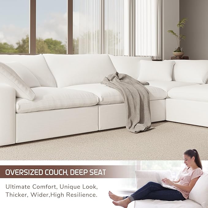 Modular Sectional Sofa,Extra Comfty Deep-Seat-Filled Couch, Modern Couches for Living Room,Apartment,Office,Small Space