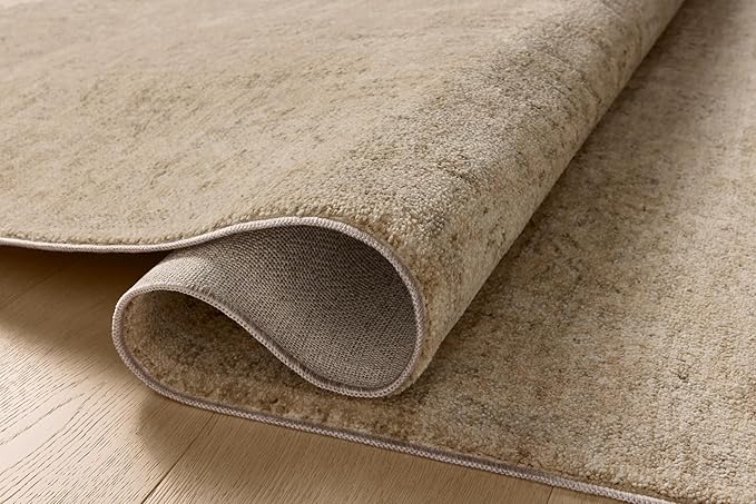 Loloi Magnolia Home by Joanna Gaines Junie Collection JUE-02 Oatmeal/Smoke 5'-3" x 5'-3", .38" Pile Height, Round Area Rug