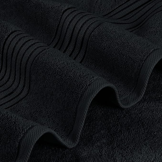 Utopia Towels Luxurious Bath Towels Set, 4 Pack, 27 x 54 Inches – 100% Ring Spun Cotton, Thick, Plush, and Fast-Drying, Designed for Premium Hotels, Spas, and Homes, Black