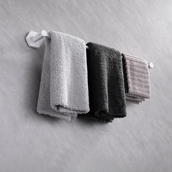 GERZWY 24 Inch Towel Rails Bathroom Towel Bars Bath Towel Holder for Washroom Kitchen Wall Stainless Steel, White