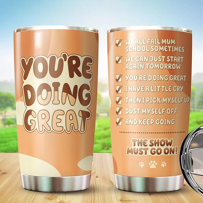 MARSANA Gifts for Mom - Mom Tumbler - Coffee Cup fors Mother from Daughter or Son - Mom's Coffee Cup - Gift for Mother's Day - Present to Women and Wife - You're Doing Great Tumbler 20 Oz