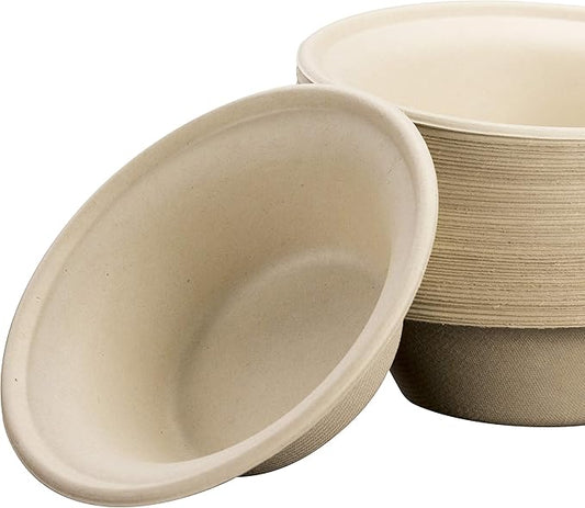 Avant Grub Wheat Straw Durable Biodegradable Leak-Proof Disposable Dishware Bowl 100 Pk. Plant-Based Gluten Free Compostable Fiber Container, Eco-Friendly, Microwavable and Safe, 11.5 Oz.