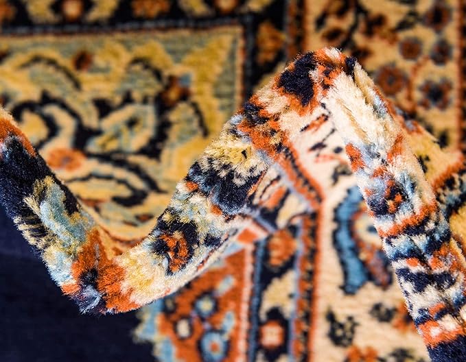 Unique Loom Reza Collection Traditional Persian Style Area Rug, Runner 3' 0" x 16' 5", Navy Blue/Ivory