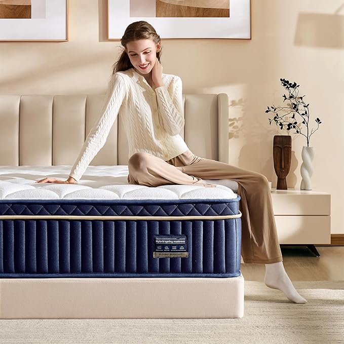 Full Mattress, 12 Inch Full Size Hybrid Mattress in a Box, Medium Firm Memory Foam mattress, with Individual Pocket Springs, Upgrade Zoned Support, Motion Isolation&Pressure Relief, CertiPUR-US