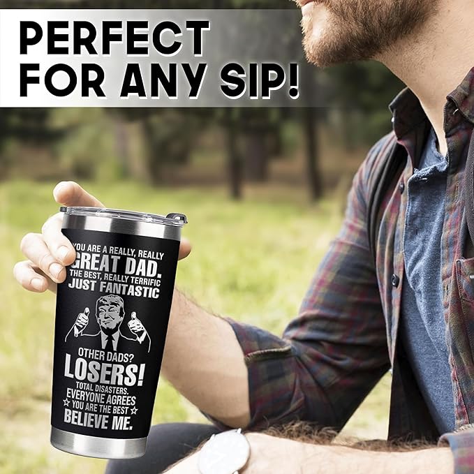 Christmas Gifts for Dad, Men - Gifts for Dad from Daughter, Son - Dads Birthday Gift Ideas, Happy Birthday gifts for Dads, Fathers - Best Dad Ever Gift, Present for dads, Fathers - 20 Oz dad Tumbler