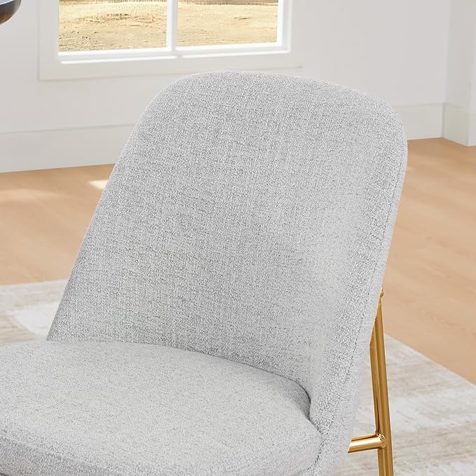 CHITA Modern Dining Chairs Set of 3, FSC Certified Metal Dining Chair for Dining Room, Light Gray