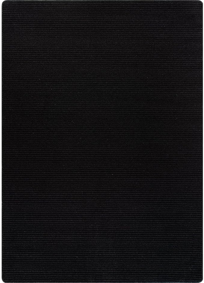 Non Slip Black Solid Rubber Back Thing Rug for Living Room 6x9 Area Rugs for Kitchen, Rugs for Bedroom, Stain Resistant Easy Cleaning Non Shedding Carpet Black 6 x 9